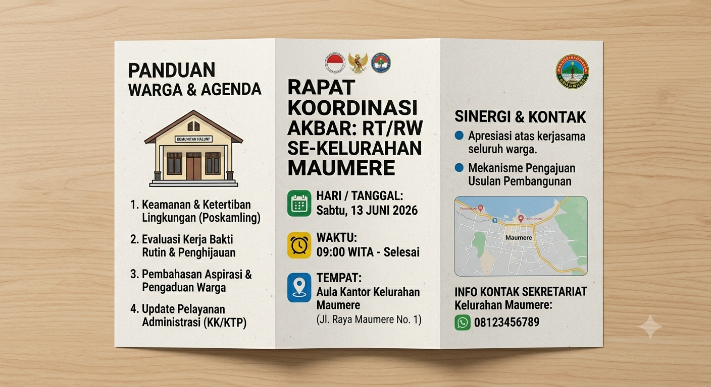 Pengumuman Rapat Bersama Ketua RT dan RW